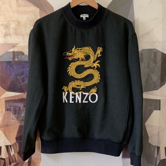 KENZO Grey Dragon Jersey Crewneck Sweatshirt XS - Picture 5 of 11